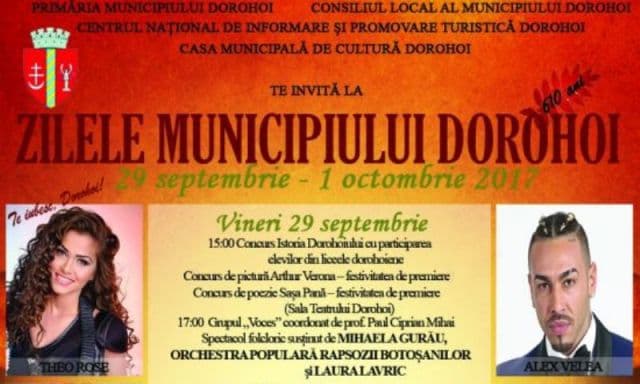 Astăzi încep Zilele Dorohoiului: concerte, expoziţii și distracție. Vezi programul
