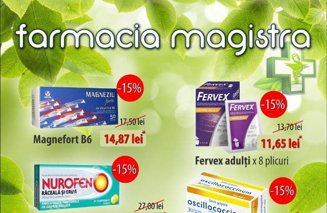 Farmaciile Magistra: Campanie de reduceri și oferte la mai multe produse. Vezi detalii!