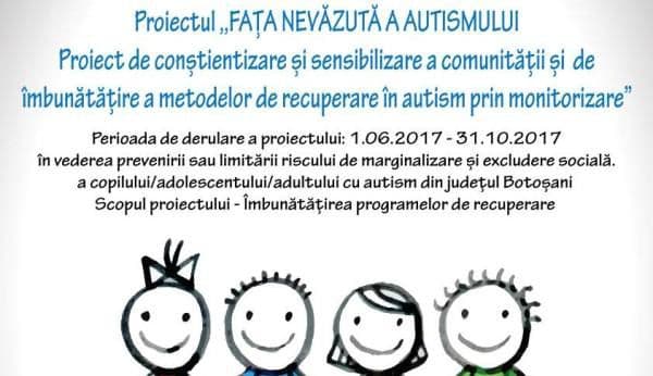 „Fața nevăzută a autismului”, un proiect pentru 46 de copii cu autism din Botoșani