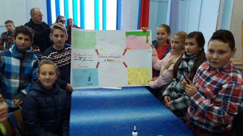 Parteneriat între şcolie din Plopenii Mari, Broscăuţi şi Pomîrla derulat în Săptămâna Educaţiei Globale - FOTO