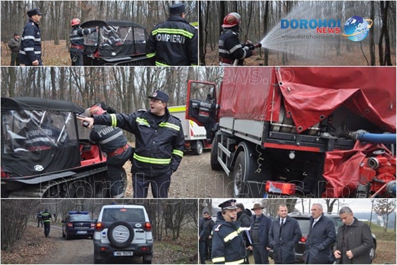 Exercițiu de amploare desfășurat în pădurea Gorovei! Accident aviatic, incendiu de pădure și turiști rătăciți – VIDEO / FOTO