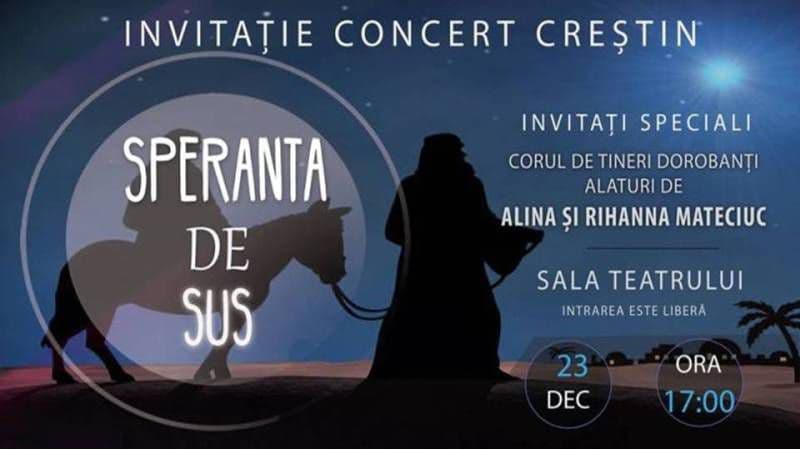 Concert creștin „Speranță de sus” la Sala Teatrului din Dorohoi
