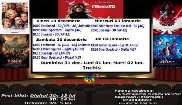 Vezi ce filme vor rula la Cinema „MELODIA” Dorohoi, în săptămâna 29 decembrie 2017 – 4 ianuarie 2018 – FOTO