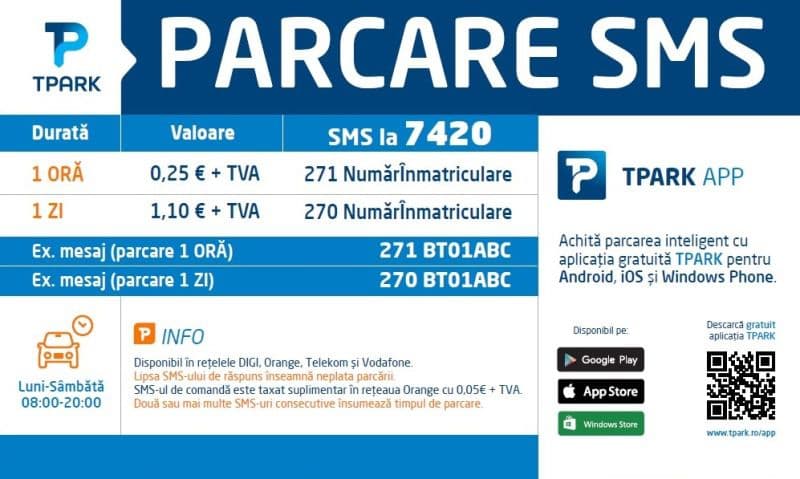Plata parcarii prin SMS