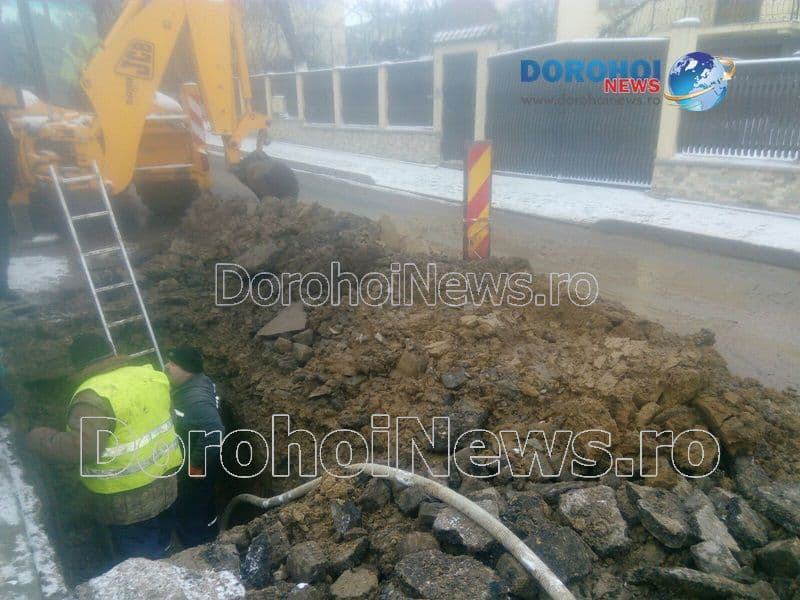 Avarie la o conductă de distribuție apă din municipiul Dorohoi. Vezi zonele afectate!