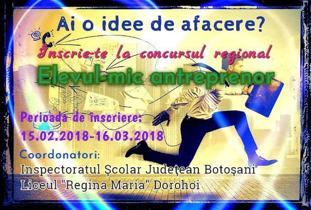 „Elevul – mic antreprenor” - Concurs regional la Liceul „Regina Maria” Dorohoi