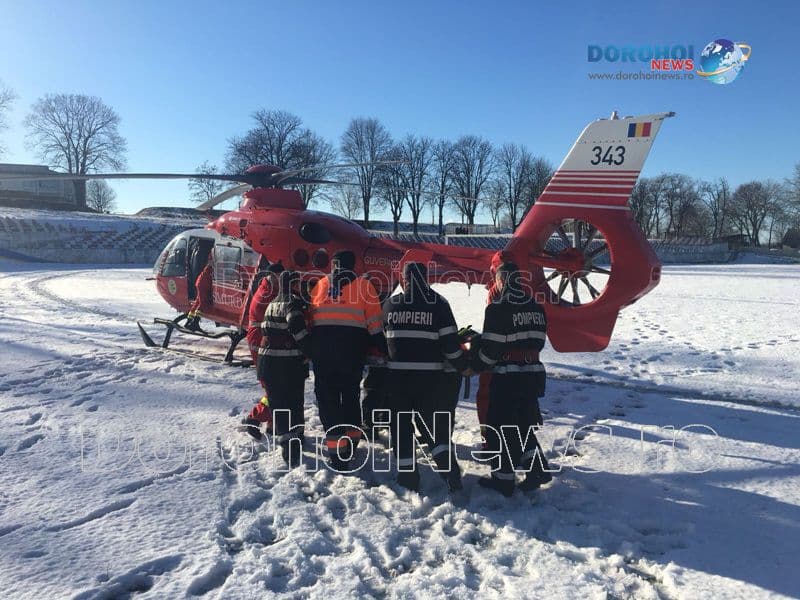 Elicopterul SMURD chemat la Dorohoi pentru a prelua o femeie din Ibănești – FOTO