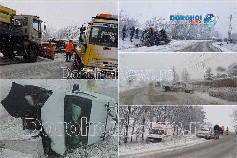 Zeci de accidente pe drumurile din județul Botoșani! Neadaptarea vitezei la condițiile de drum fiind principala cauză - FOTO