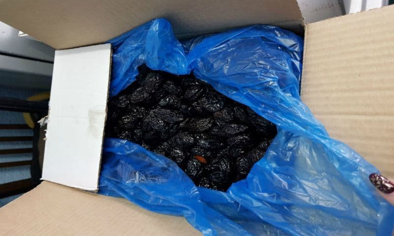 Sute de kilograme de prune uscate confiscate de poliţiştii de frontieră botoșăneni - FOTO