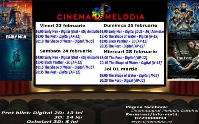 Vezi ce filme vor rula la Cinema „MELODIA” Dorohoi, în săptămâna 23 februarie – 1 martie – FOTO