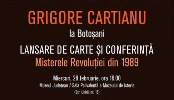 Lansare de carte Grigore Cartianu, la Muzeul Județean Botoșani