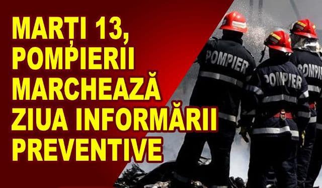 Pompierii din județul Botoșani vor desfășura activități dedicate „Zilei Informării Preventive”
