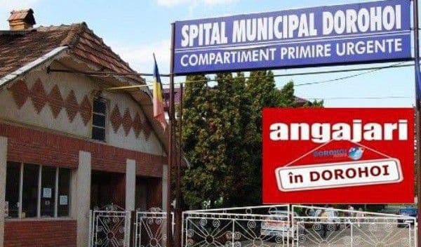Spitalul Municipal Dorohoi angajează registrator medical, secretară și îngrijitoare. Vezi detalii!