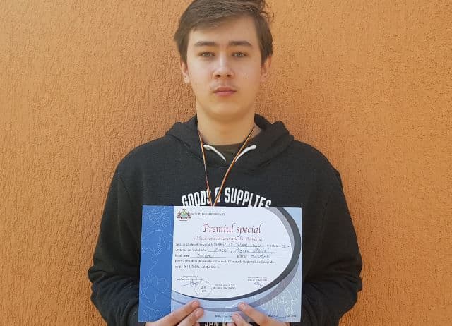 Olimpiada de Geografie, Etapa Națională. Premiu special obținut de un elev al Liceului „Regina Maria” Dorohoi
