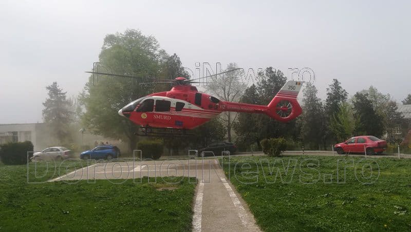Elicopterul SMURD, chemat pentru secretara șefului IPJ Botoșani care a suferit un infarct - FOTO