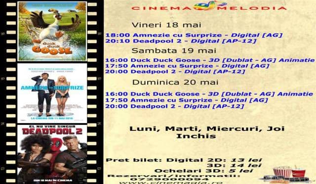 Vezi ce filme vor rula la Cinema „MELODIA” Dorohoi, în săptămâna 18 – 24 mai – FOTO