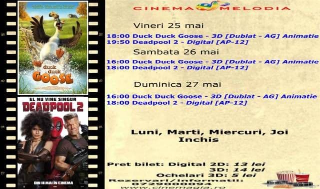 Vezi ce filme vor rula la Cinema „MELODIA” Dorohoi, în săptămâna 25 – 31 mai – FOTO