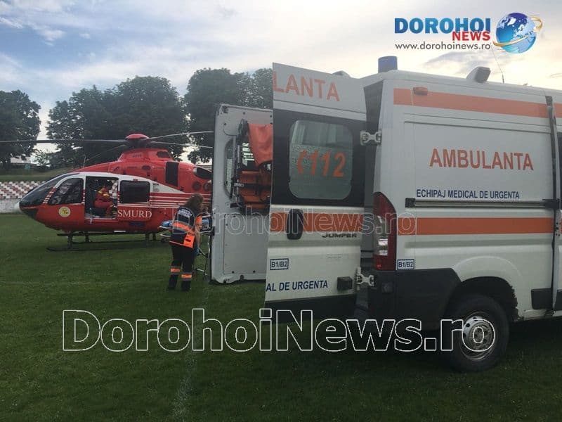 Bărbat cu probleme cardiace preluat de la Dorohoi de elicopterul SMURD - FOTO
