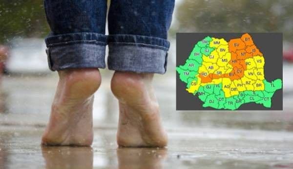 Potopul nu se opreşte! COD PORTOCALIU şi COD GALBEN de ploi în aproape toată ţara
