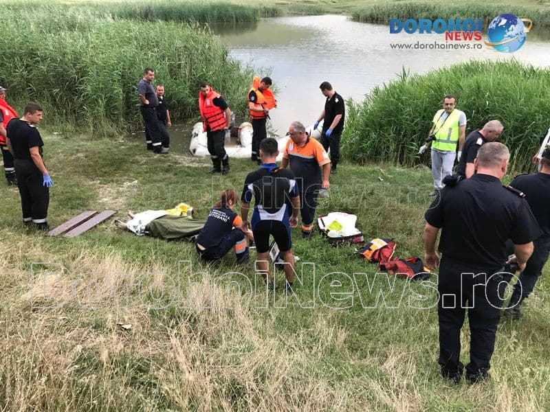 Tânărul înecat în iazul Polonic, găsit de pompierii dorohoieni după cinci ore de căutări - FOTO