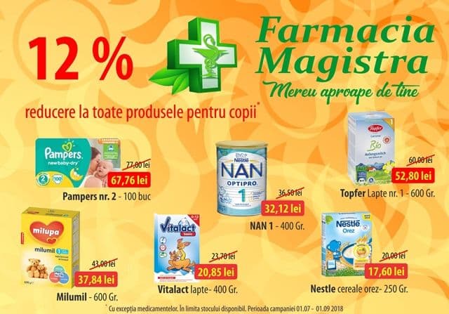 Farmacia Magistra: Campanie promoțională cu reducere la toate produsele pentru copii