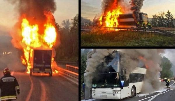 Un autocar românesc a explodat pe o autostradă din Austria