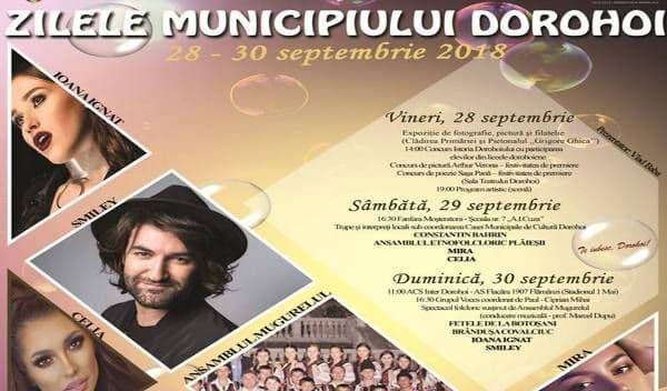 Astăzi încep Zilele Dorohoiului 2018: concerte, expoziţii și distracție. Vezi programul