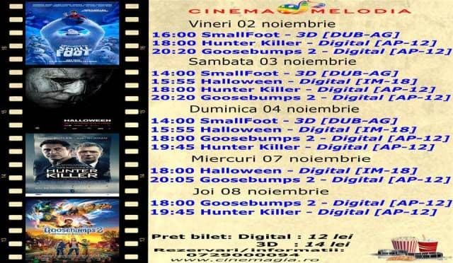 Vezi ce filme vor rula la Cinema „MELODIA” Dorohoi, în săptămâna 2 – 8 noiembrie – FOTO