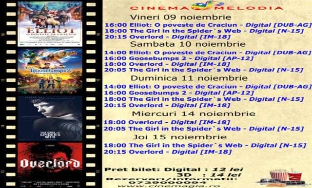 Vezi ce filme vor rula la Cinema „MELODIA” Dorohoi, în săptămâna 9 – 15 noiembrie – FOTO