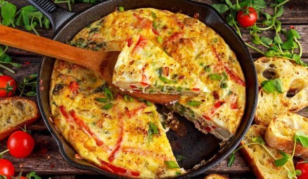 Frittata cu bacon și cașcaval