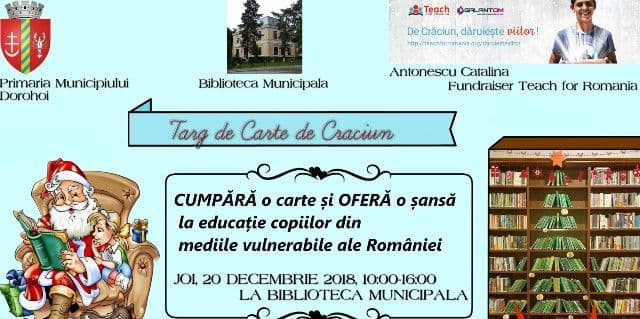 Târg de „Carte de Crăciun” la Biblioteca Municipală Dorohoi