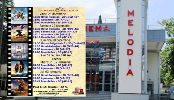 Vezi ce filme vor rula la Cinema „MELODIA” Dorohoi, în săptămâna 28 decembrie – 3 ianuarie – FOTO