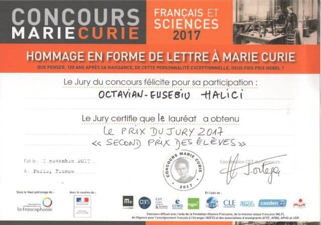 Rotation of Octavian Halici_Second  prix_Francophonie 2017
