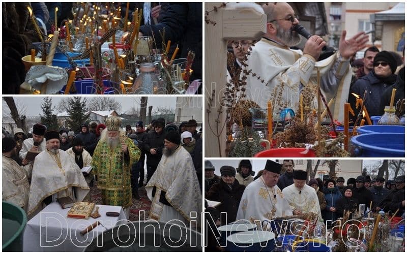 Boboteaza - Ziua când se sfințesc apele: Sute de credincioși din Dorohoi au primit agheasma mare - FOTO