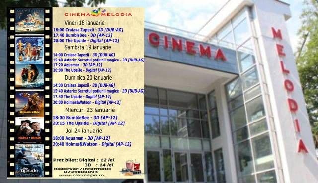 Vezi ce filme vor rula la Cinema „MELODIA” Dorohoi, în săptămâna 18 - 24 ianuarie – FOTO