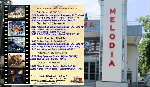 Vezi ce filme vor rula la Cinema „MELODIA” Dorohoi, în săptămâna 25 - 31 ianuarie – FOTO