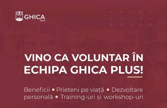 Fi și tu voluntar! Asociația „Ghica Plus” își mărește echipa. Vă așteptăm în echipa noastră!