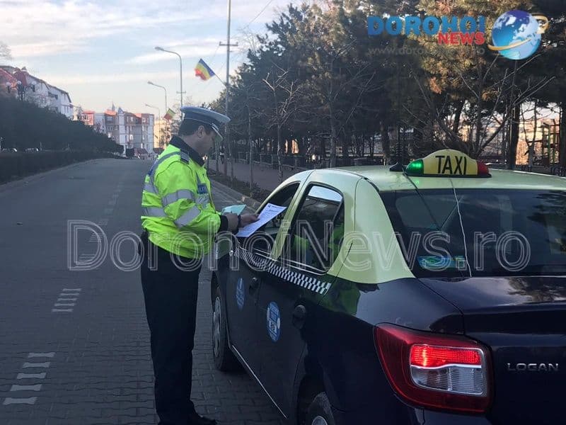 Taximetriștii din Dorohoi, verificați de polițiști. Câte amenzi s-au dat – FOTO