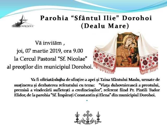 Întâlnire a preoților din Cercul Pastoral „Sf. Nicolae” Dorohoi la Parohia Dealu Mare
