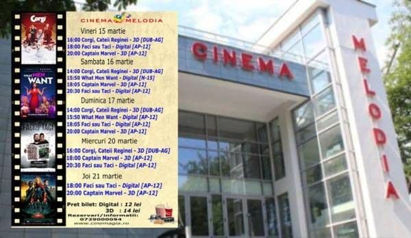 Vezi ce filme vor rula la Cinema „MELODIA” Dorohoi, în săptămâna 15 - 21 martie – FOTO