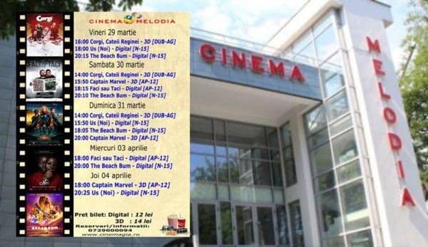 Vezi ce filme vor rula la Cinema „MELODIA” Dorohoi, în săptămâna 28 martie – 4 aprilie – FOTO