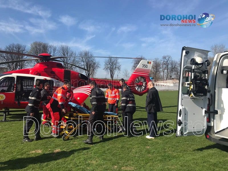 Bărbat din Dorohoi transportat de urgență cu elicopterul SMURD la Iași - FOTO