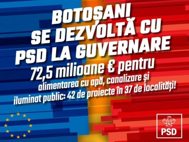 Standard de viață mai ridicat pentru 136.551 de botoșăneni din 37 de localități: 72,5 milioane de euro pentru alimentări cu apă, canalizare și ilumina