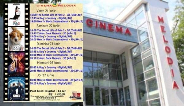 Vezi ce filme vor rula la Cinema „MELODIA” Dorohoi, în săptămâna 21 – 27 iunie 2019 – FOTO