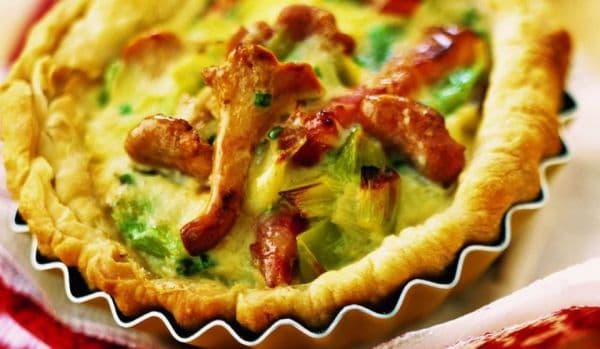 Mini tarte cu ciuperci și pui