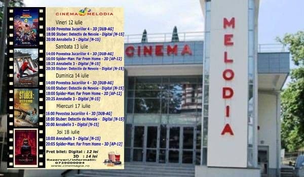 Vezi ce filme vor rula la Cinema „MELODIA” Dorohoi, în săptămâna 12 – 18 iulie – FOTO