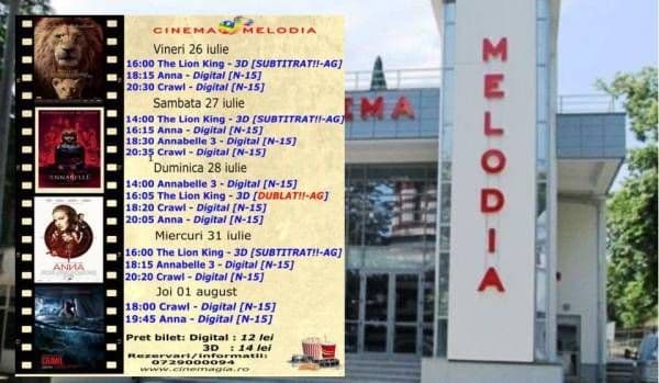 Vezi ce filme vor rula la Cinema „MELODIA” Dorohoi, în săptămâna 26 iulie – 1 august – FOTO