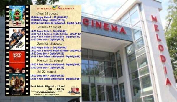 Vezi ce filme vor rula la Cinema „MELODIA” Dorohoi, în săptămâna 16 – 22 august – FOTO