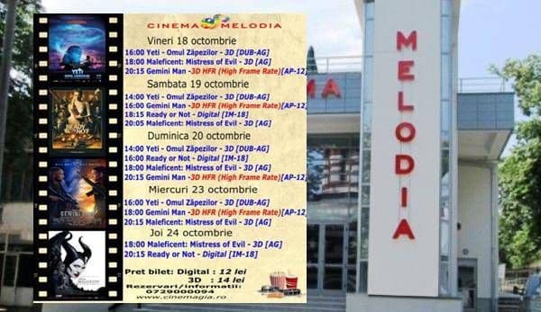 Vezi ce filme vor rula la Cinema „MELODIA” Dorohoi, în săptămâna 18 – 24 octombrie – FOTO