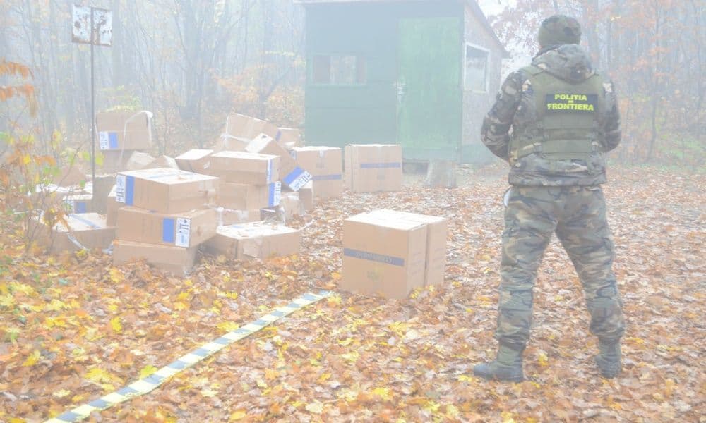 Focuri de armă la Dersca! Captură uriașă de țigări de contrabandă a Polițiștilor de Frontieră dorohoieni - FOTO
